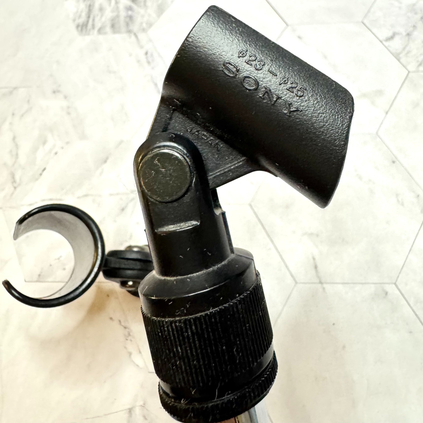 Vintage Sony Microphone Stand Table or Kick Drum 23 - 25 Extra Mic Clip