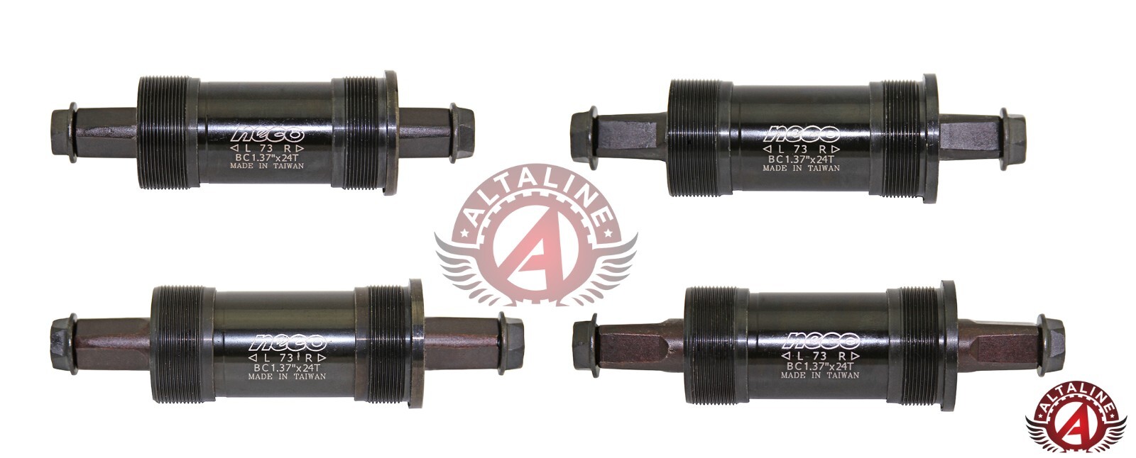 NECO Bike Bicycle Bottom Bracket Sealed Bearing Cartridge Square Set 73mm BLACK.