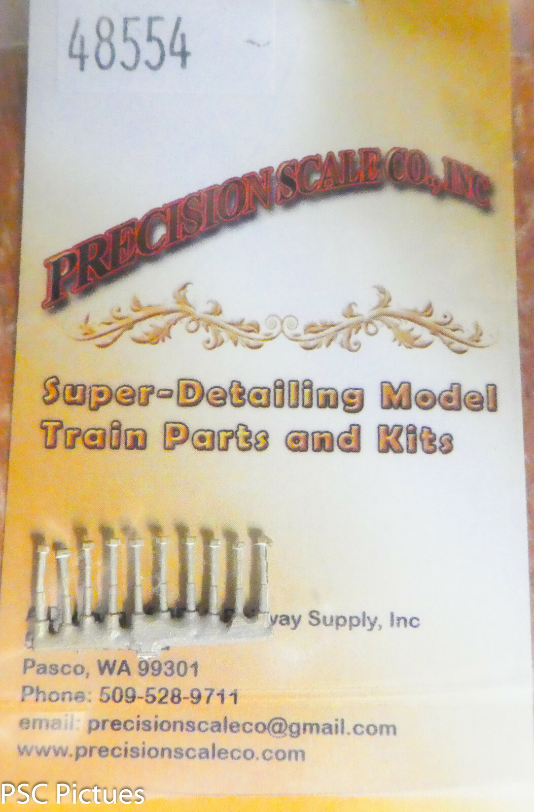 Precision Scale O #48554 Hexbolts, 1.1mm Hex, 0.57 pin (Brass Castings)