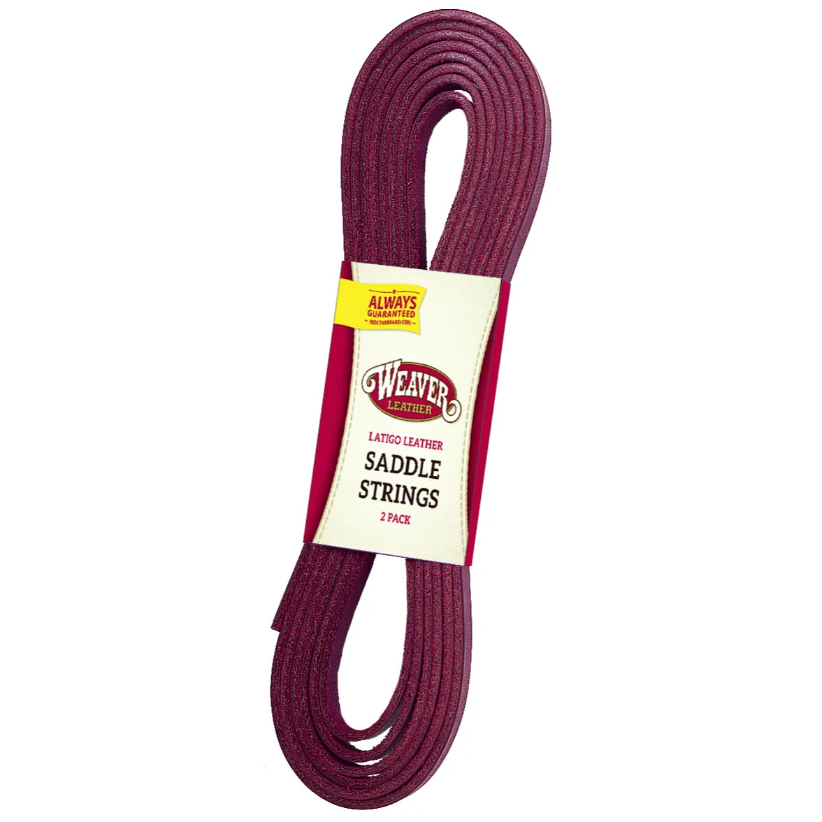 Weaver Leather Burgundy Latigo Leather Saddle Strings - 1/2” x 72” (2-Pack)