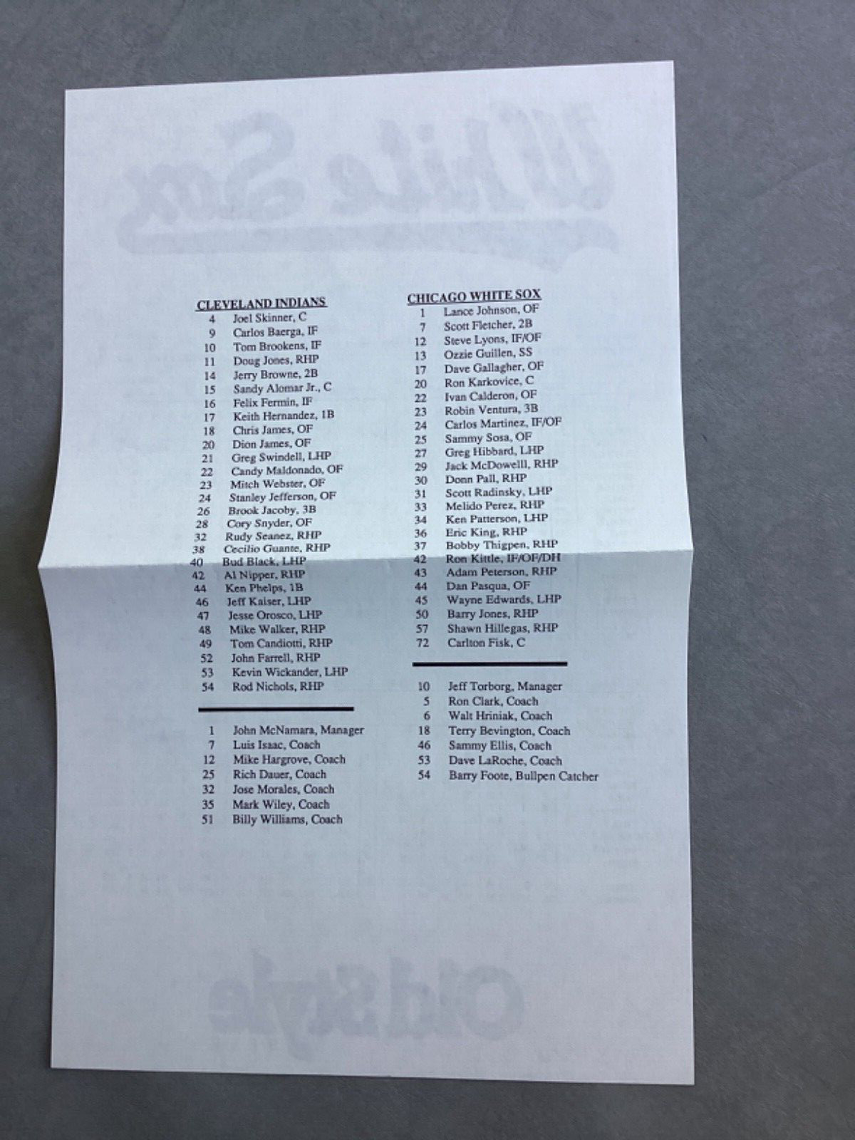 1990 Chicago White Sox Comiskey Park Final Year Game Program-NEW