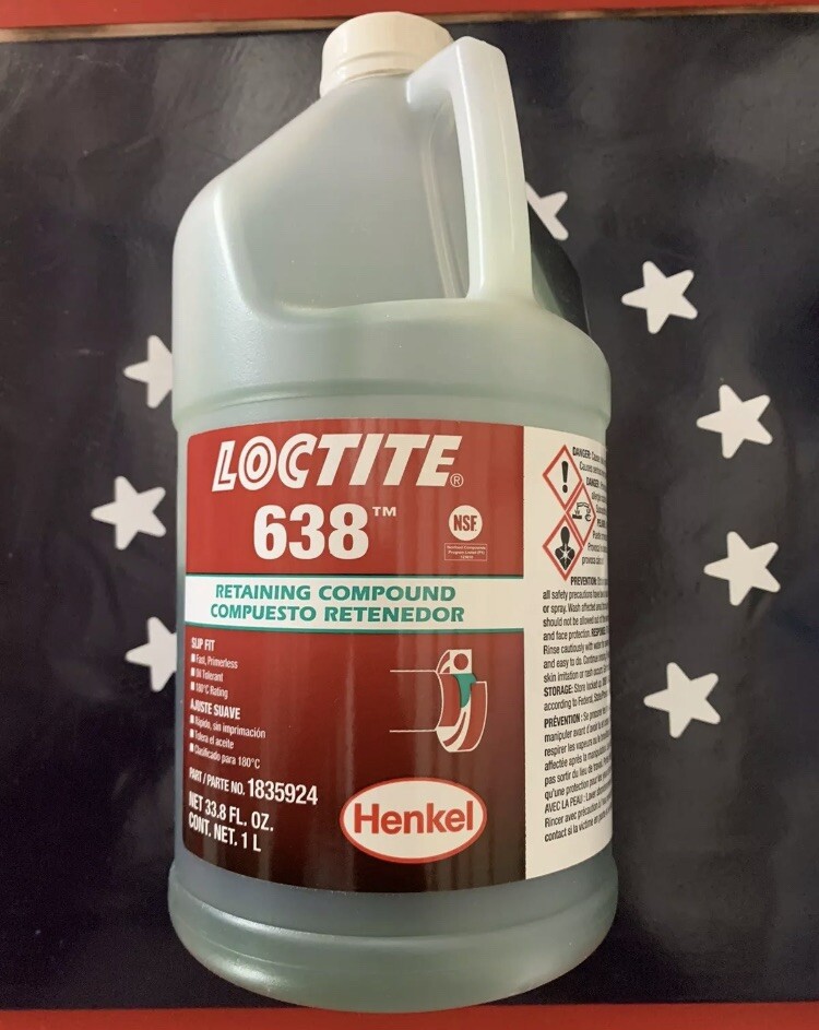 LOCTITE 638 Retaining Compound  ONE LITER    1835924      33.8 FL. OZ.