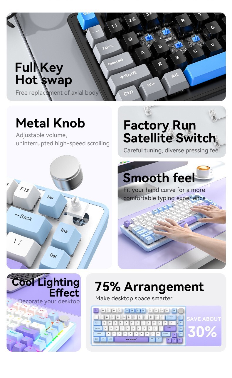 Forev FvQ305S Gaming keyboard Complete