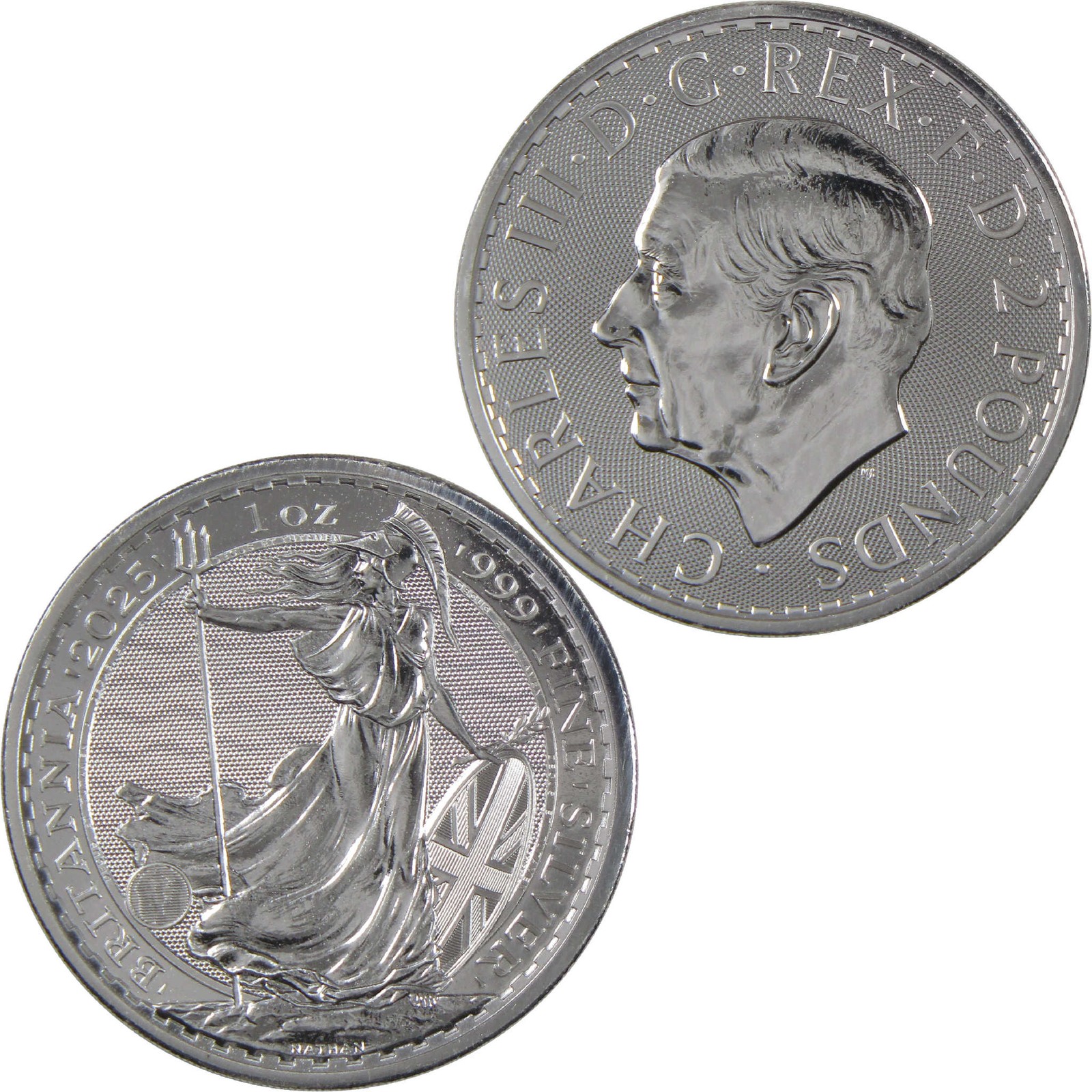 2025 UK Britannia BU Brilliant Uncirculated 1 oz .999 Silver £2 Coin