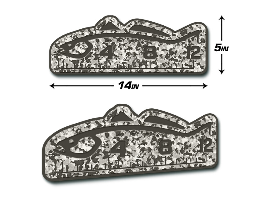 SeaDek 12" Trout Fish Ruler Marine EVA 3M Stick On Fly Fishing - SnowCamo/DGray