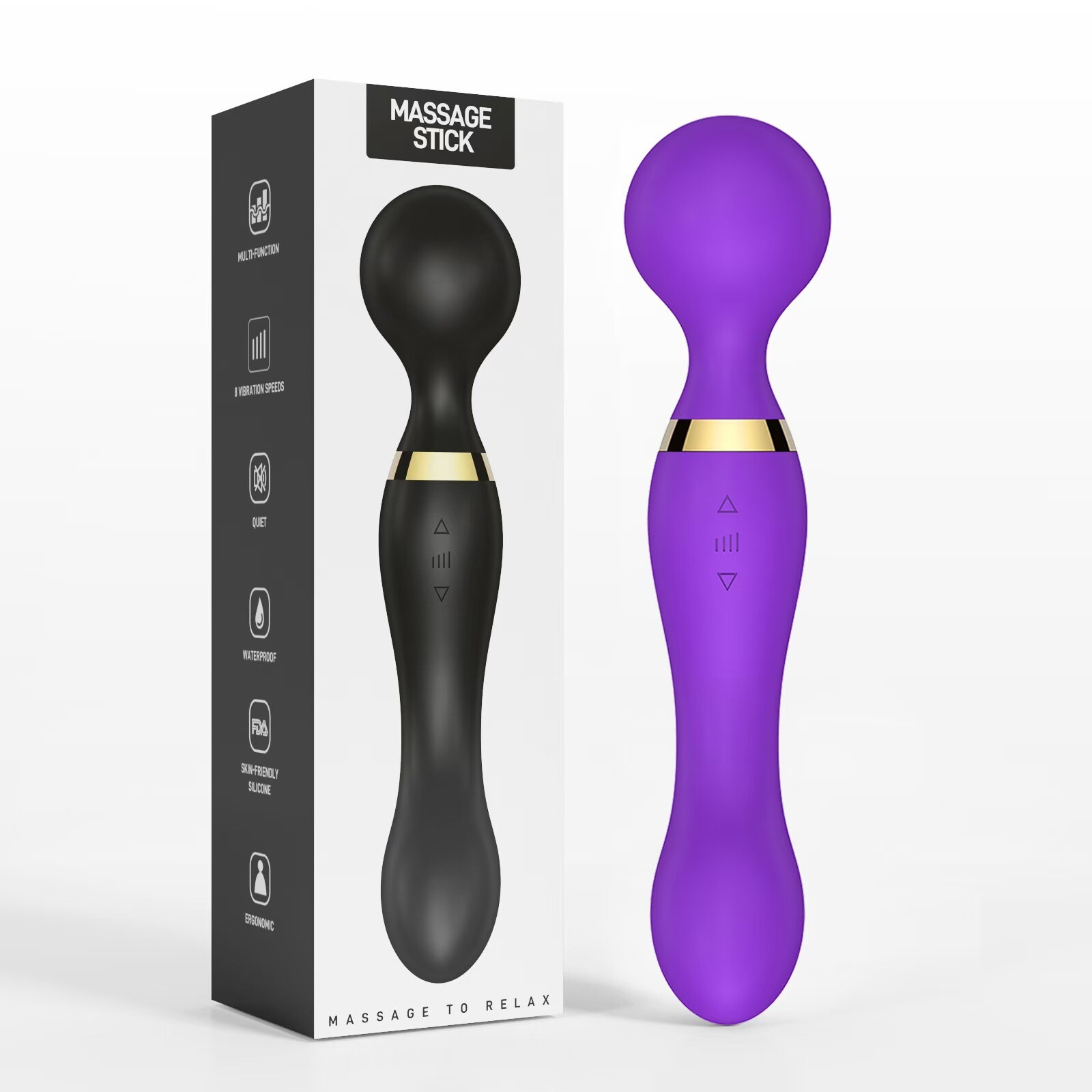 Double Head 8 Speed 20 Modes Vibrating Massager Full Body Magic Therapy Motor