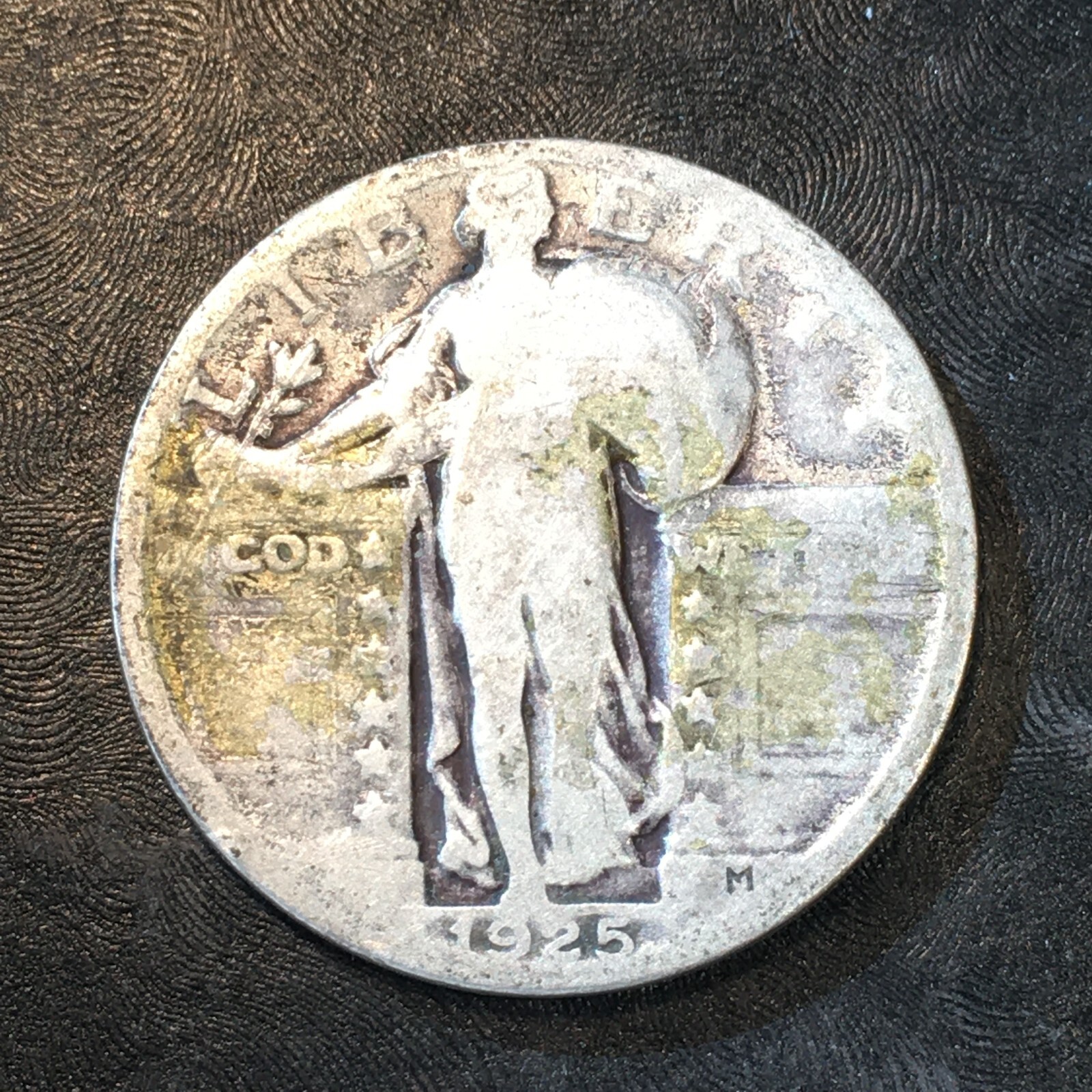 1925 Standing Liberty Quarter - Obv Tape Residue - High Quality Scans #P894