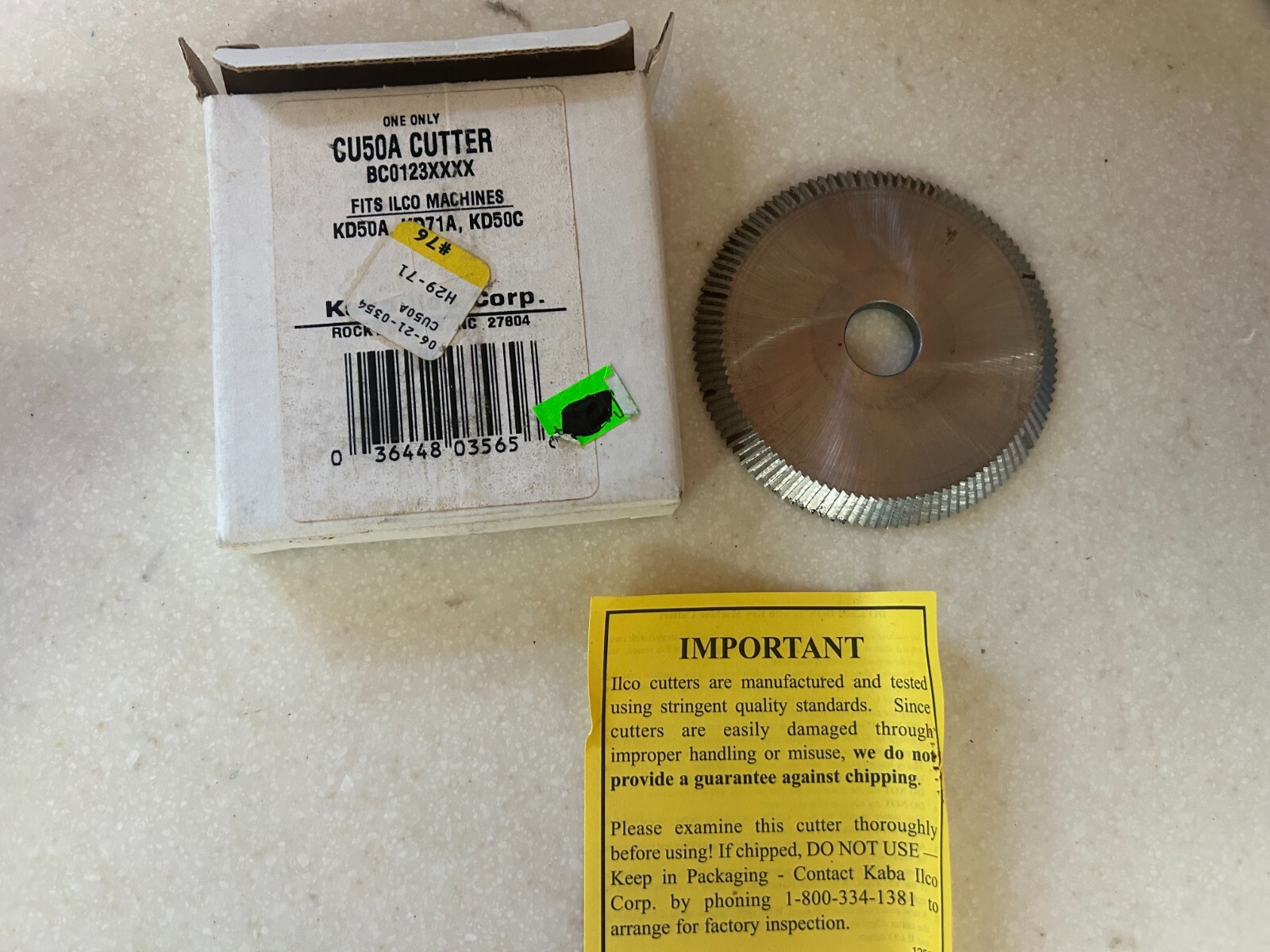 Nos Genuine ILKO CU50A Bravo II Key Machine Replacement Cutter KD50 KD50A KD50C