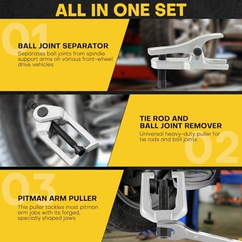 Ball Joint Separator Kit 5 in 1 Pitman Arm Puller Tie Rod End Tool Set Front