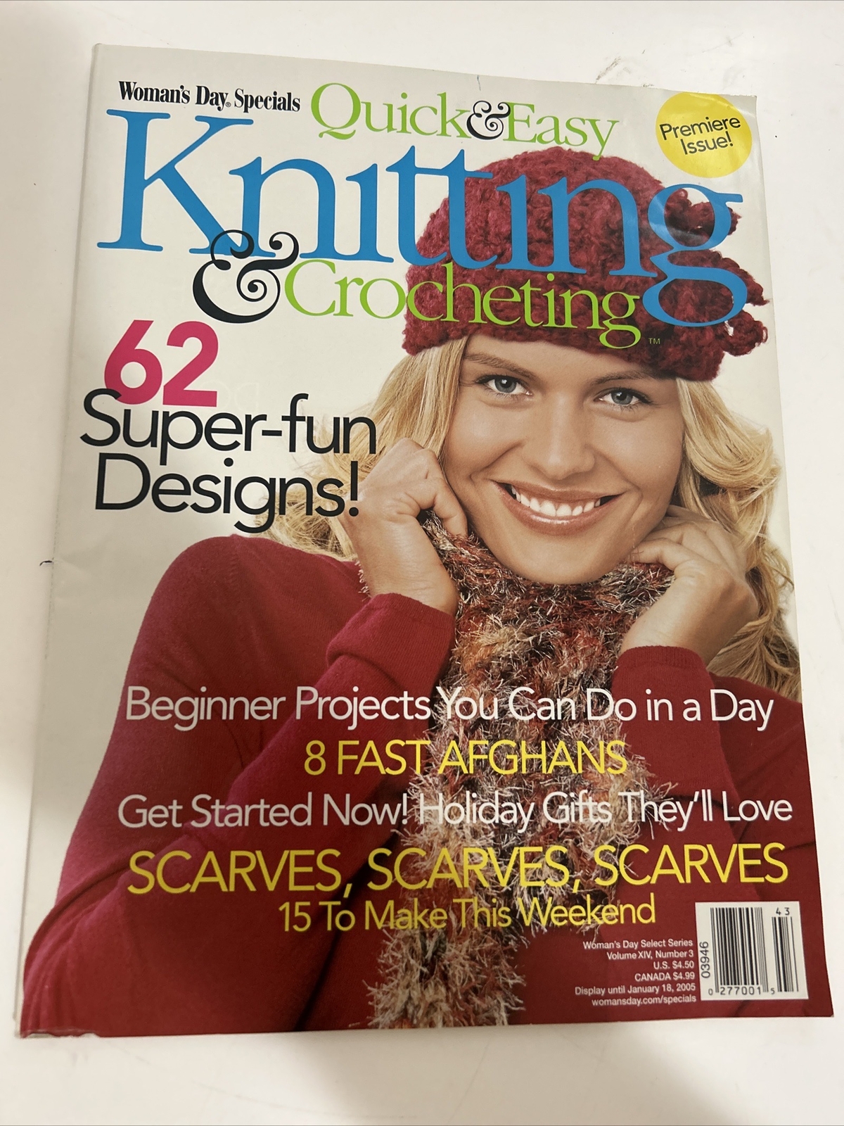 Woman's Day Quick & Easy Knitting & Crochet Magazine Premier Issue 2004