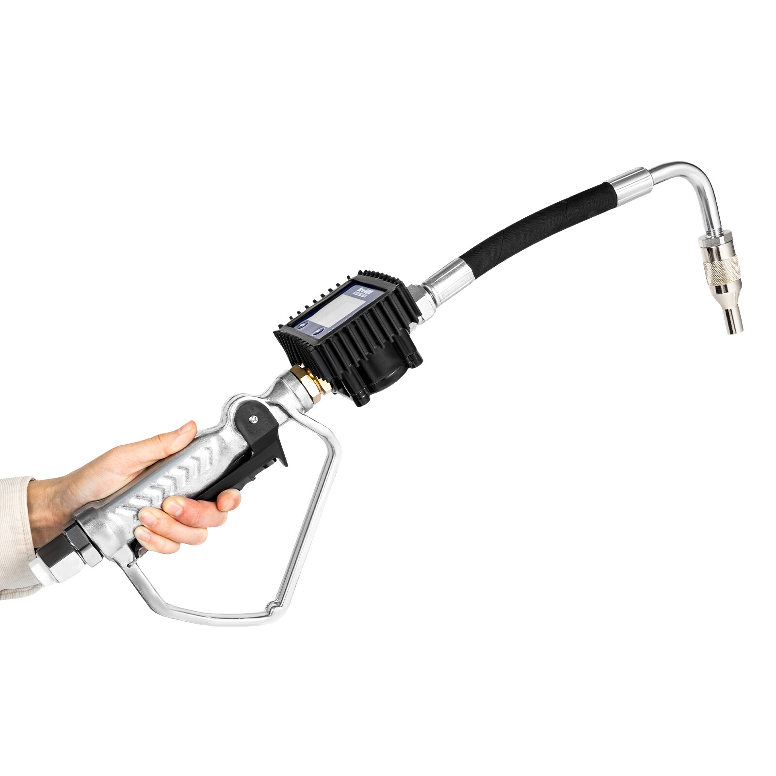 Air Operated Oil Transfer Pump Control Valve Oil Transfer Gun w/ Digital Meter