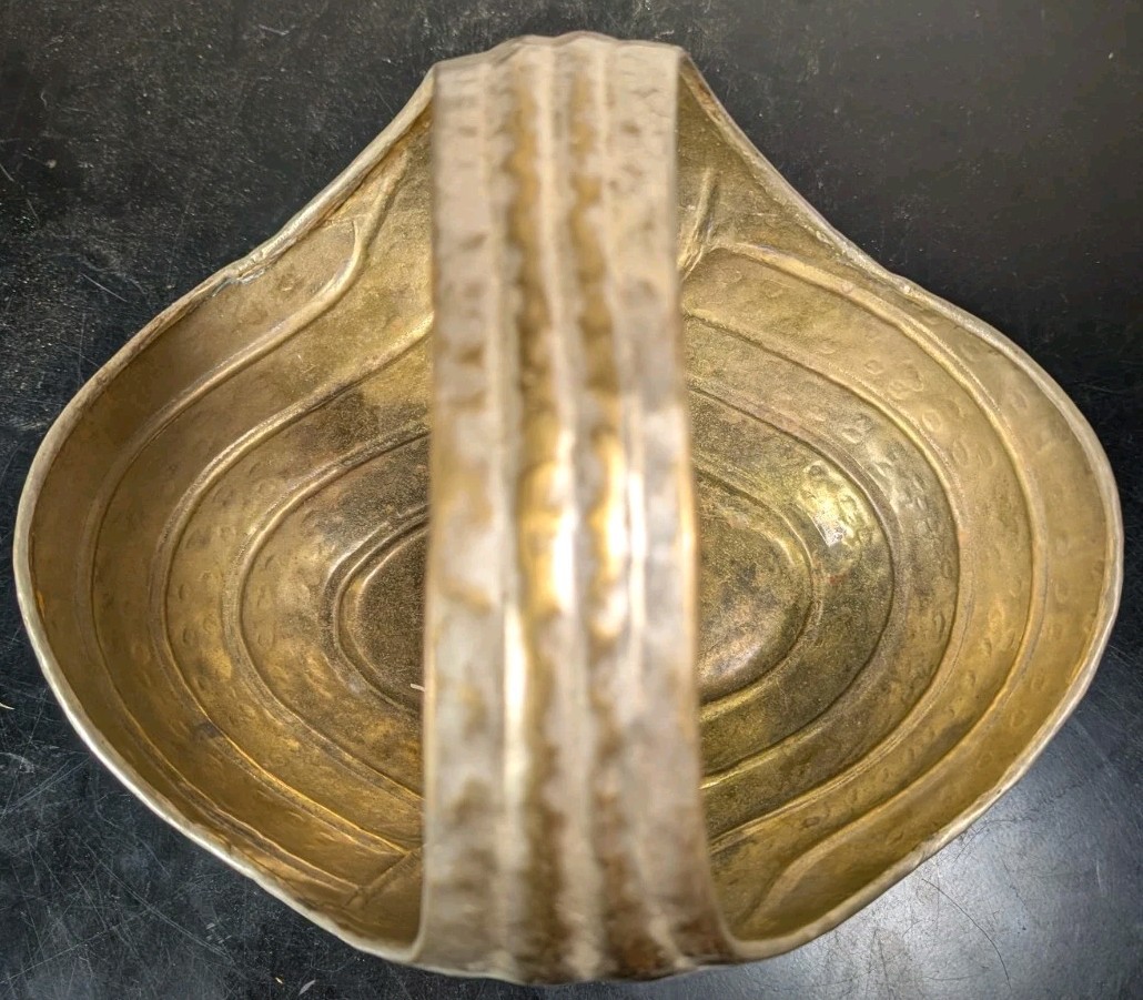 Handcrafted By Goldinger Silversmiths Basket Hammered Pattern Beautiful