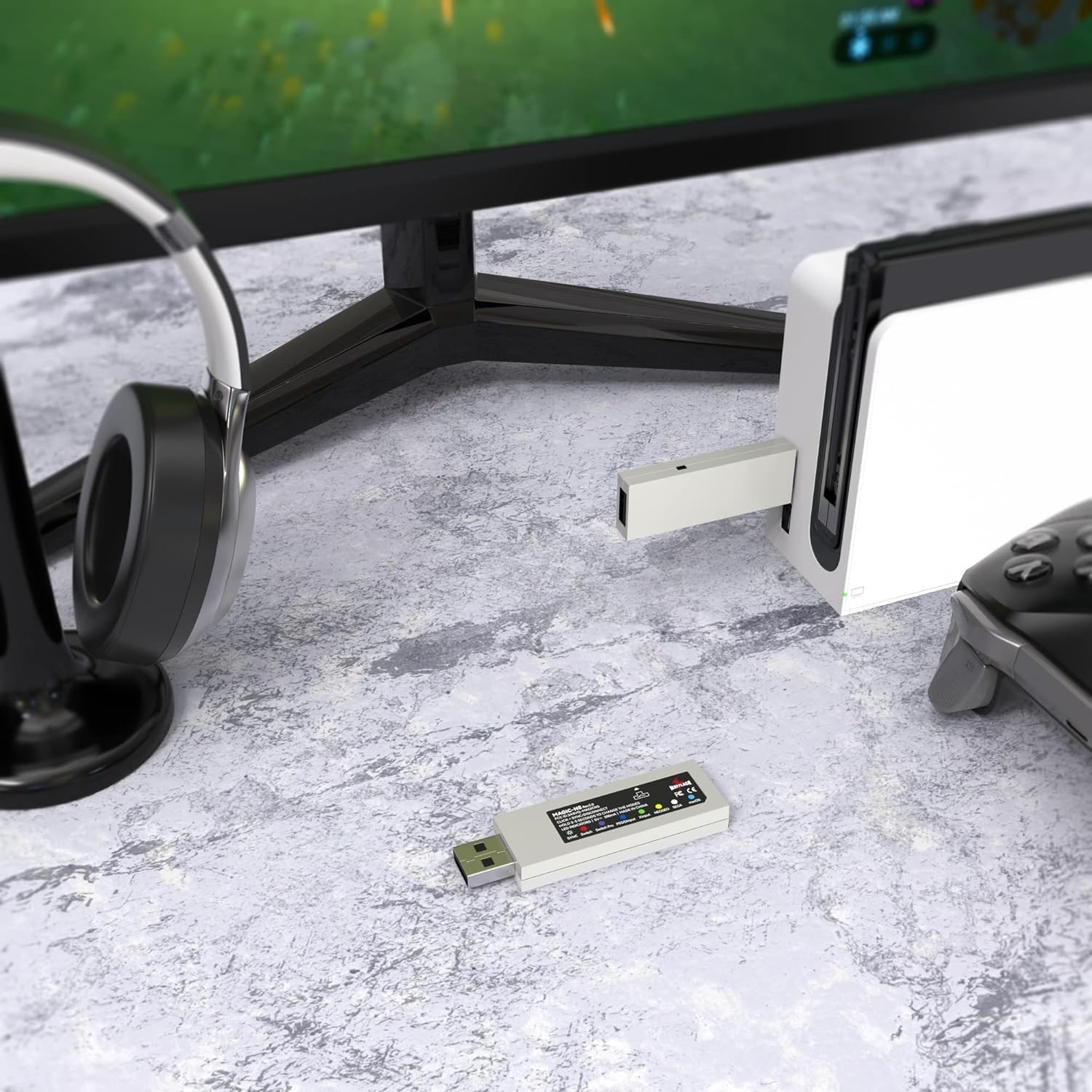 Magic NS Wireless Bluetooth Controller USB Adapter for Switch/Switch 2, Steam De
