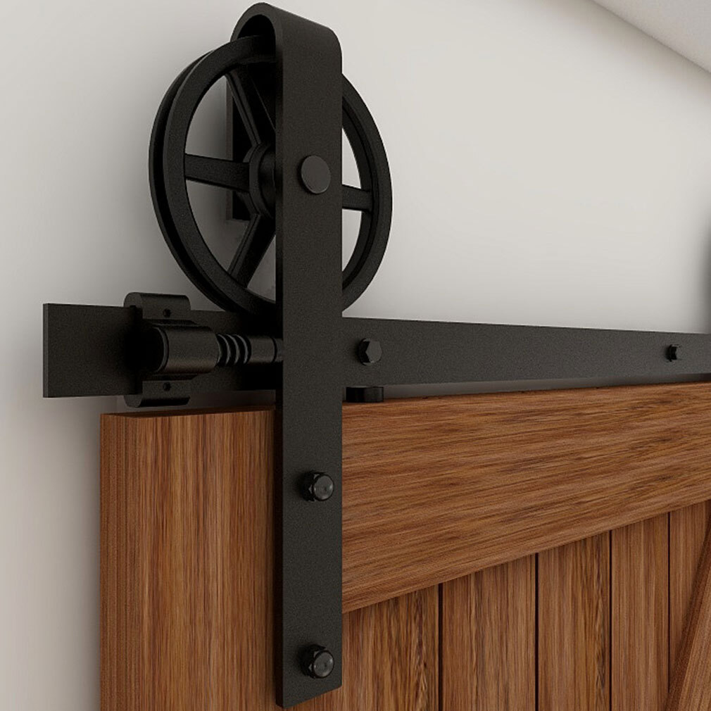 4FT-16FT Sliding Barn Door Hardware Kit Hanger Set for Single/ Double Door