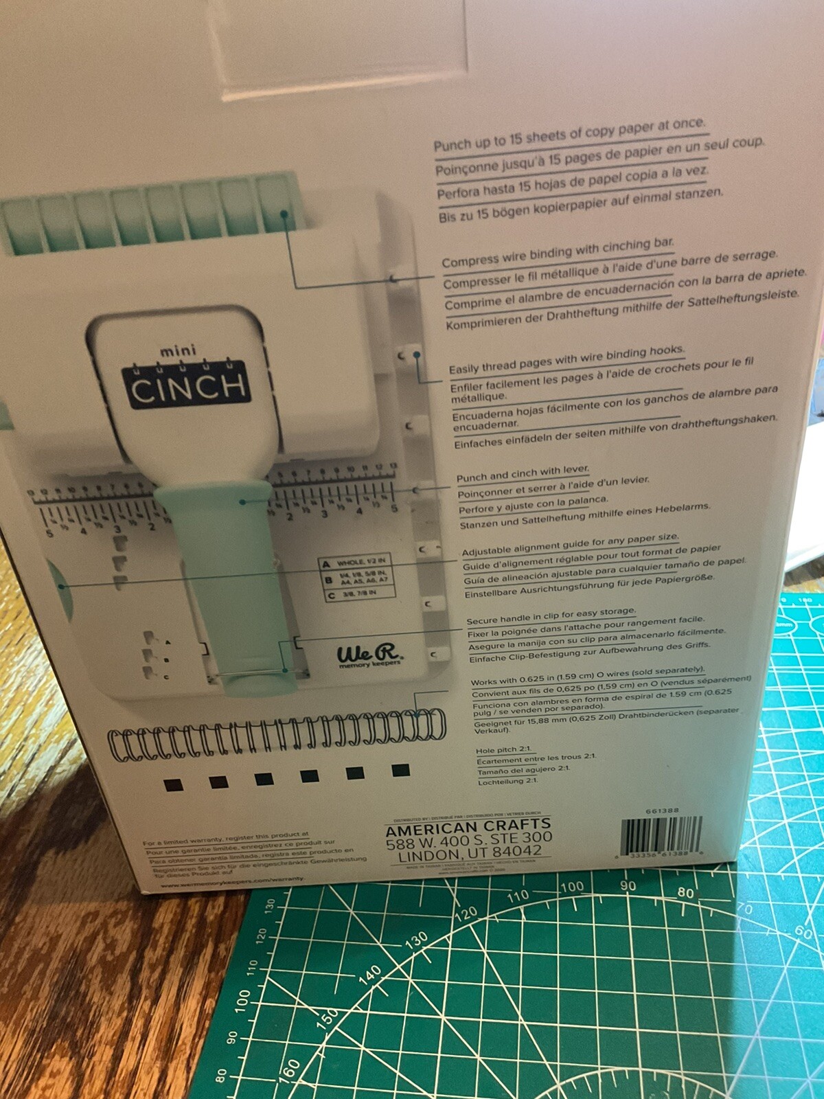 We R Memory Keepers Mini Cinch Book Binding Tool , turquoise color, used maybe 2