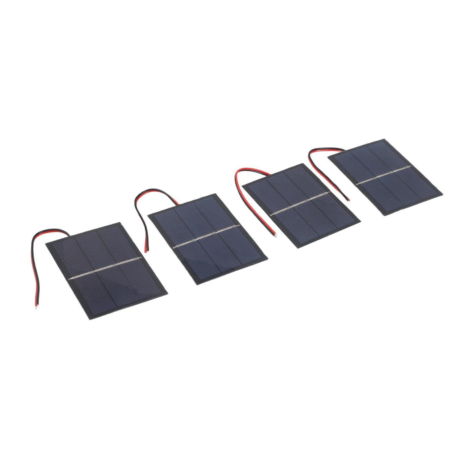 4 Pack 065W 15V Small Solar Panels Wired for Portable Electronics Power 60x80mm