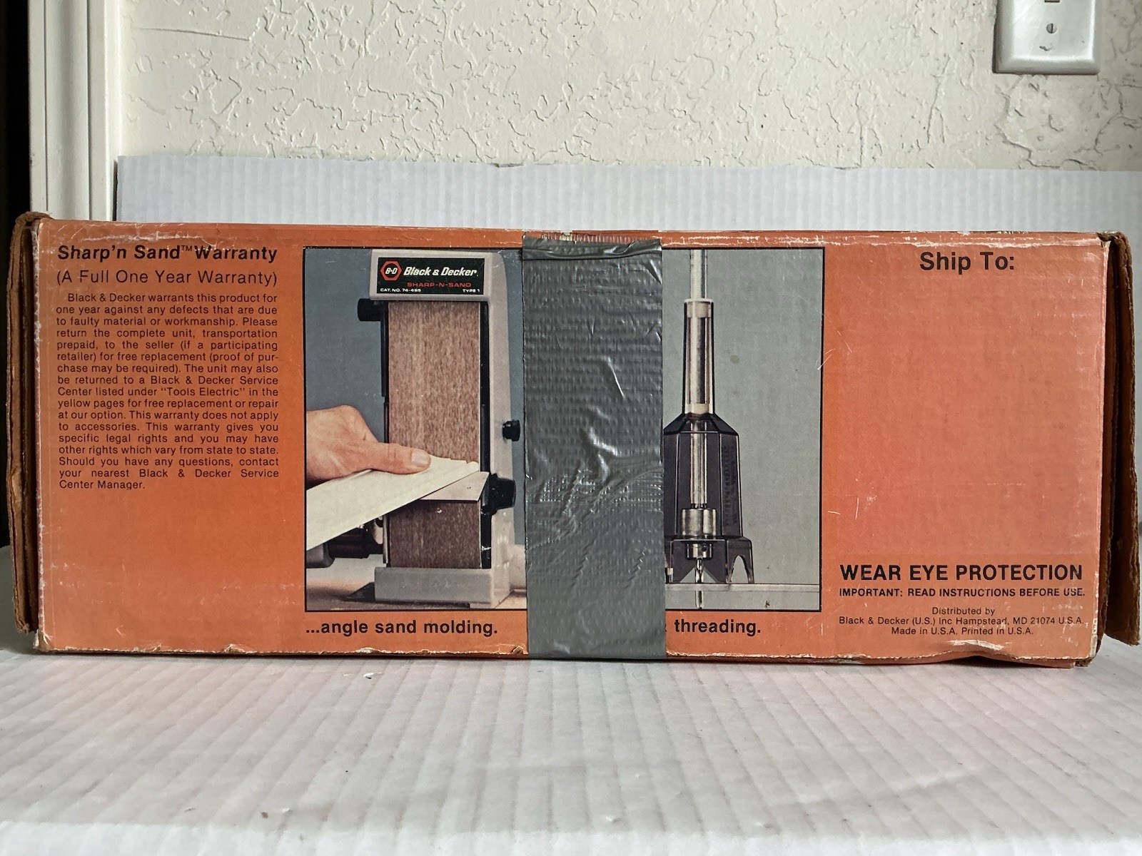 Vintage Black & Decker Sharp n Sand Drill Powered Belt Sander & Drill Guide NOS