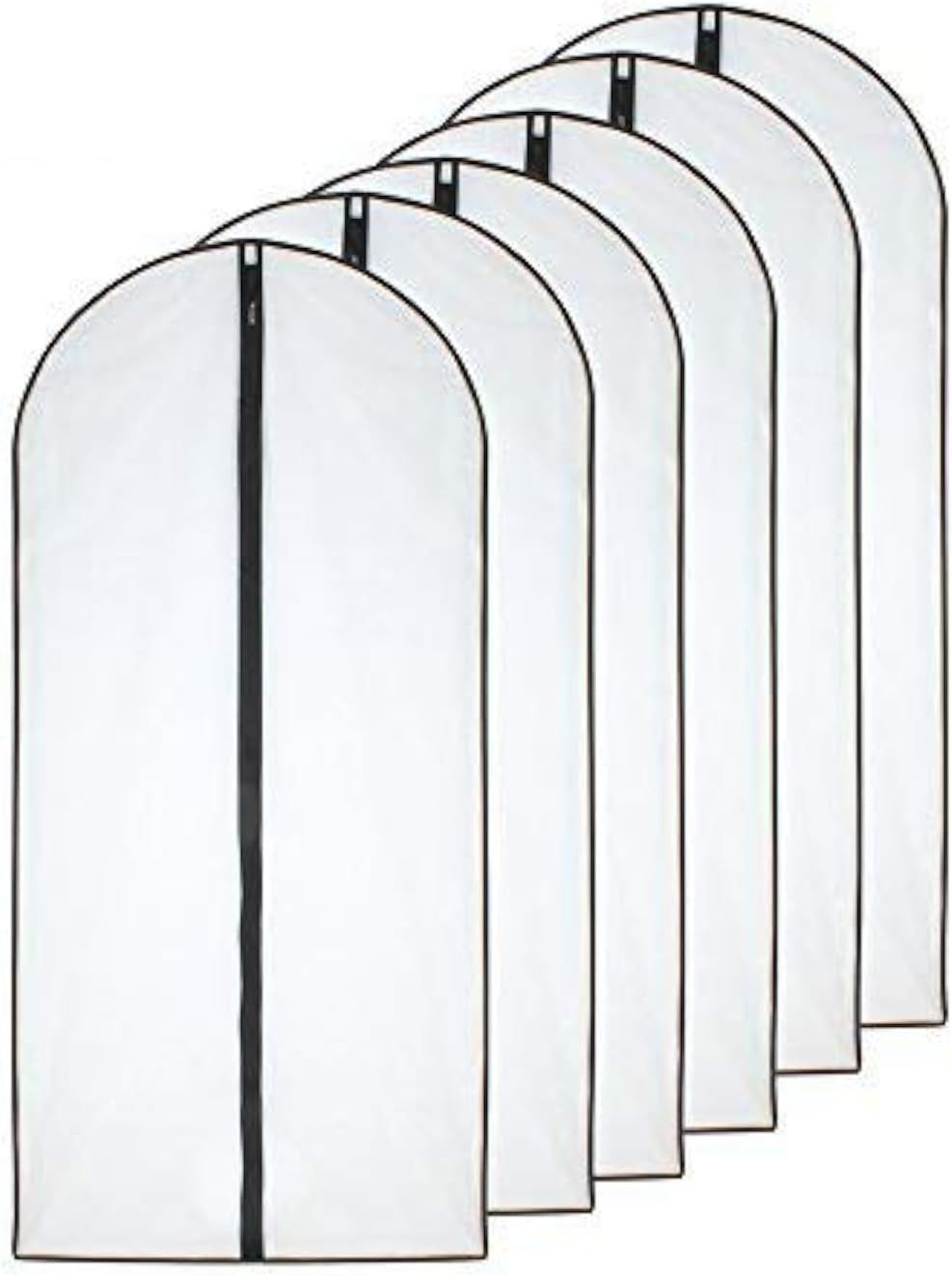 Garment Bag (Set of 6) Plastic Garment Bags with Zipper Hanging Clothes Cover Dr