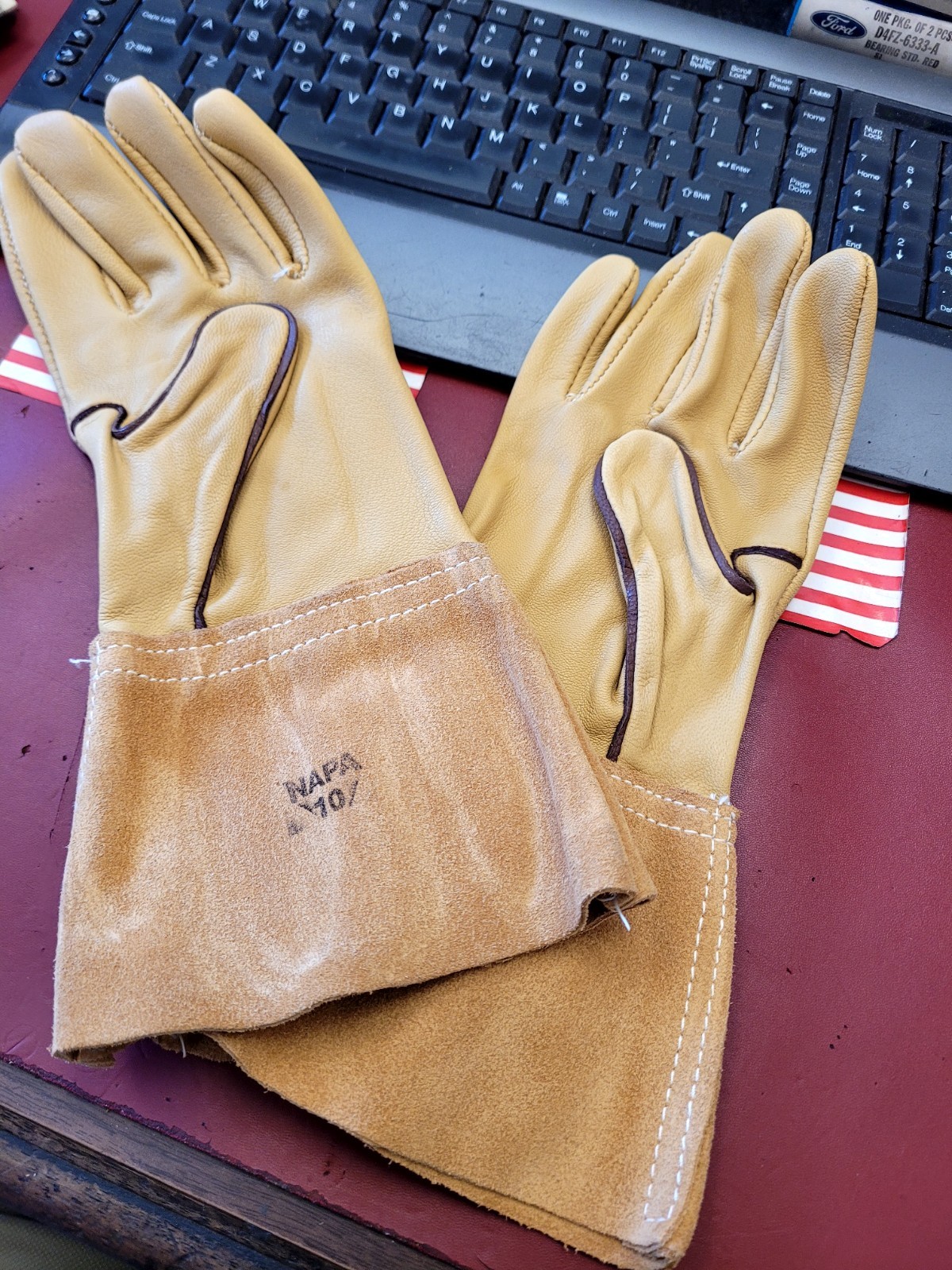 NEW NAPA LEATHER LINEMAN ELECTRICAL PROTECTOR GLOVES, 10 L FULL GRAIN GOAT SKIN