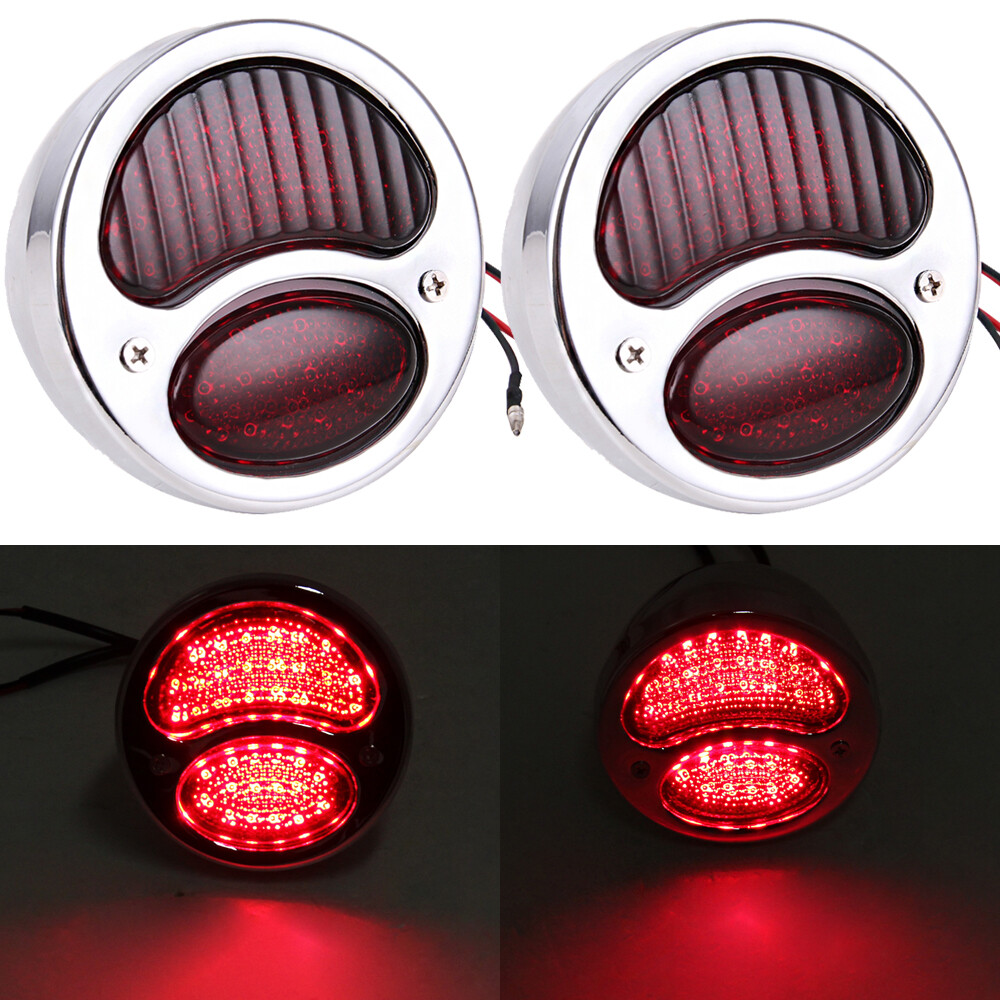 For Ford Car Model A Lamp Chrome Taillights Duolamp Pair Light Hot Rat Rod Truck