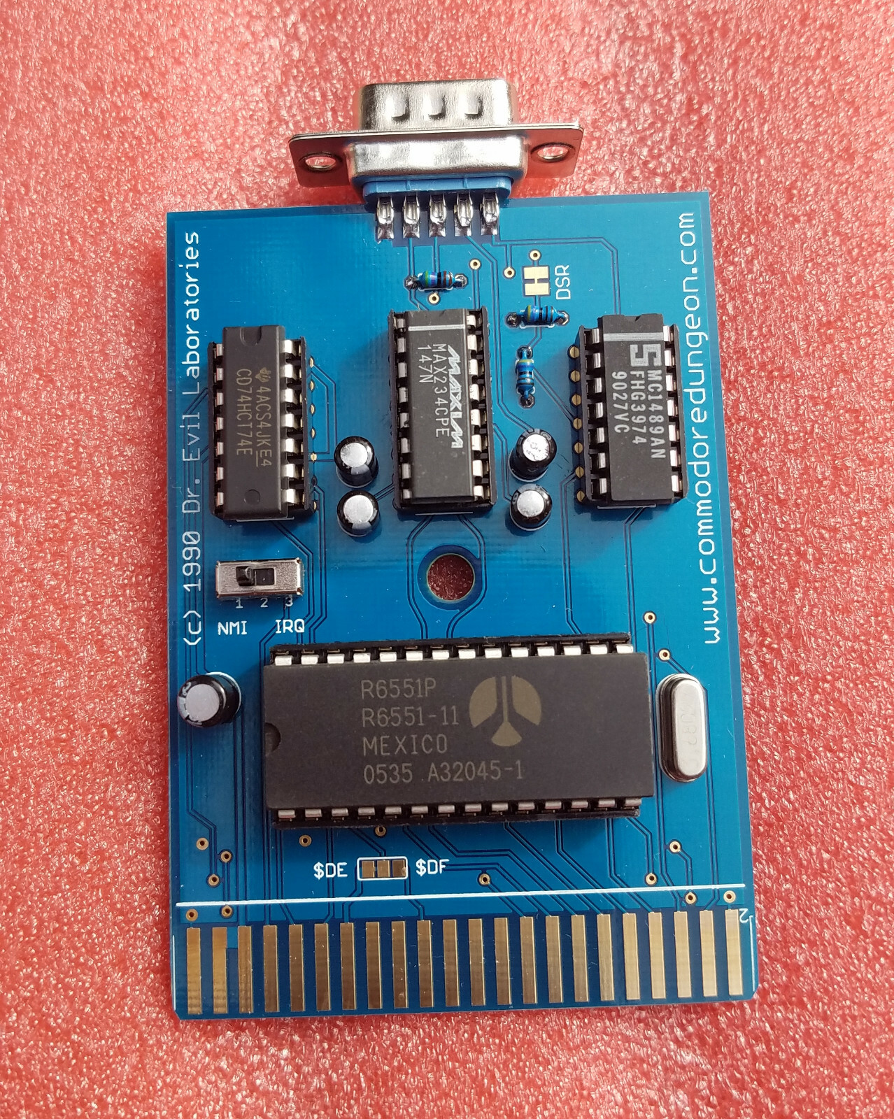 Swiftlink clone - Commodore 64 128 RS-232 RS232 gold contacts.