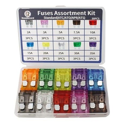 Standard Blade Fuses Assortment Kit – 30Pcs Standard Fuse (2A/3A/5A/7.5A/10A/15