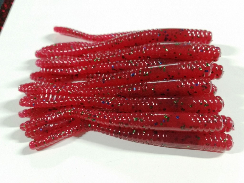 3.5 IN Paddle Tail (TOMATO)-drop shot/Finesse Worms/HEAVY GARLIC( 30 COUNT)