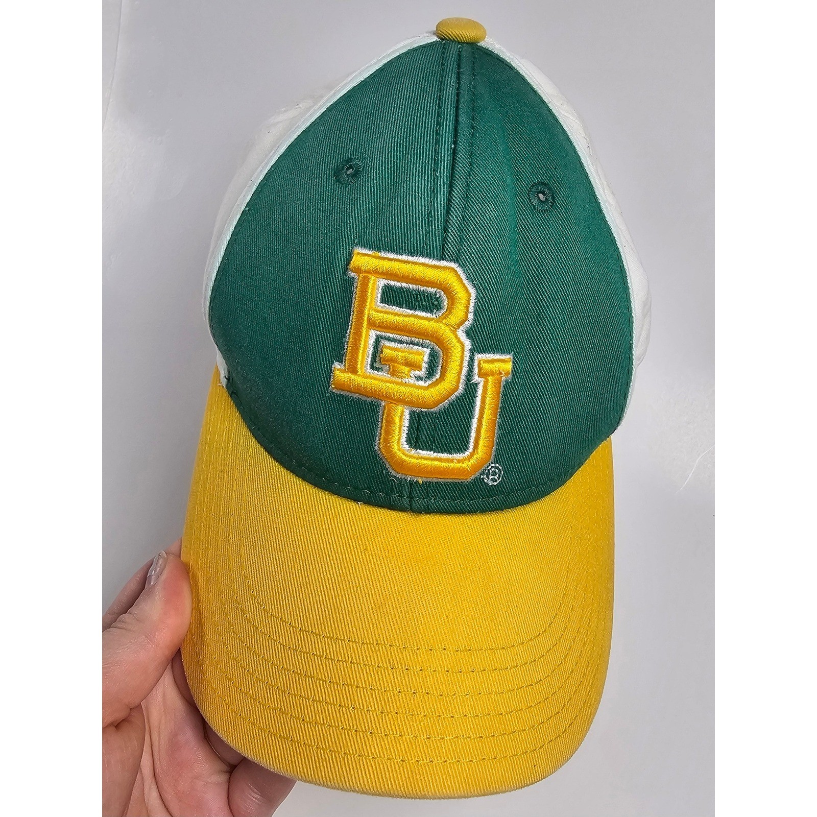 Gen2 Baylor Bears Youth Baseball Hat Green Gold White BU Logo Adjustable Cap