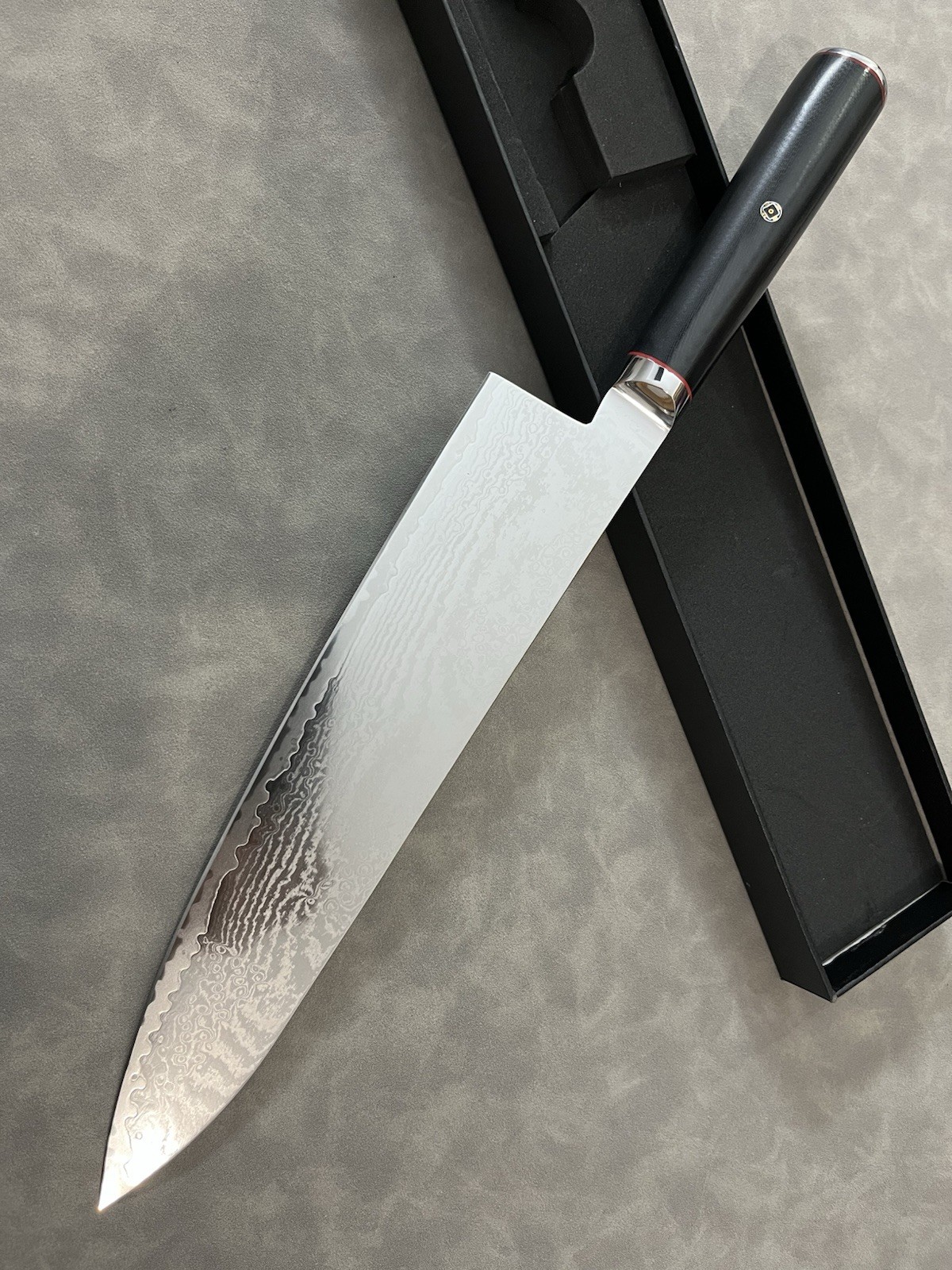240mm 9.5" S35VN Core Powder Steel Damascus Chef Knife Gyuto Mosaic G10 Handle