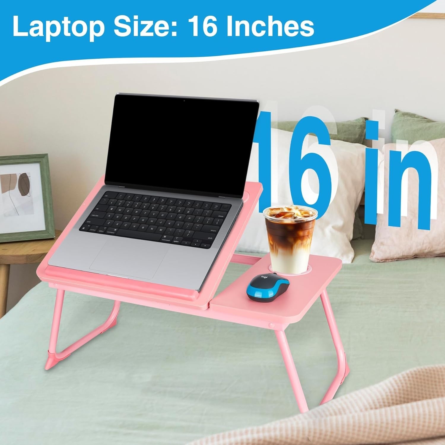 Laptop Bed Desk, Adjustable Lap Desk, Small Laptop Table with USB Charge Port...