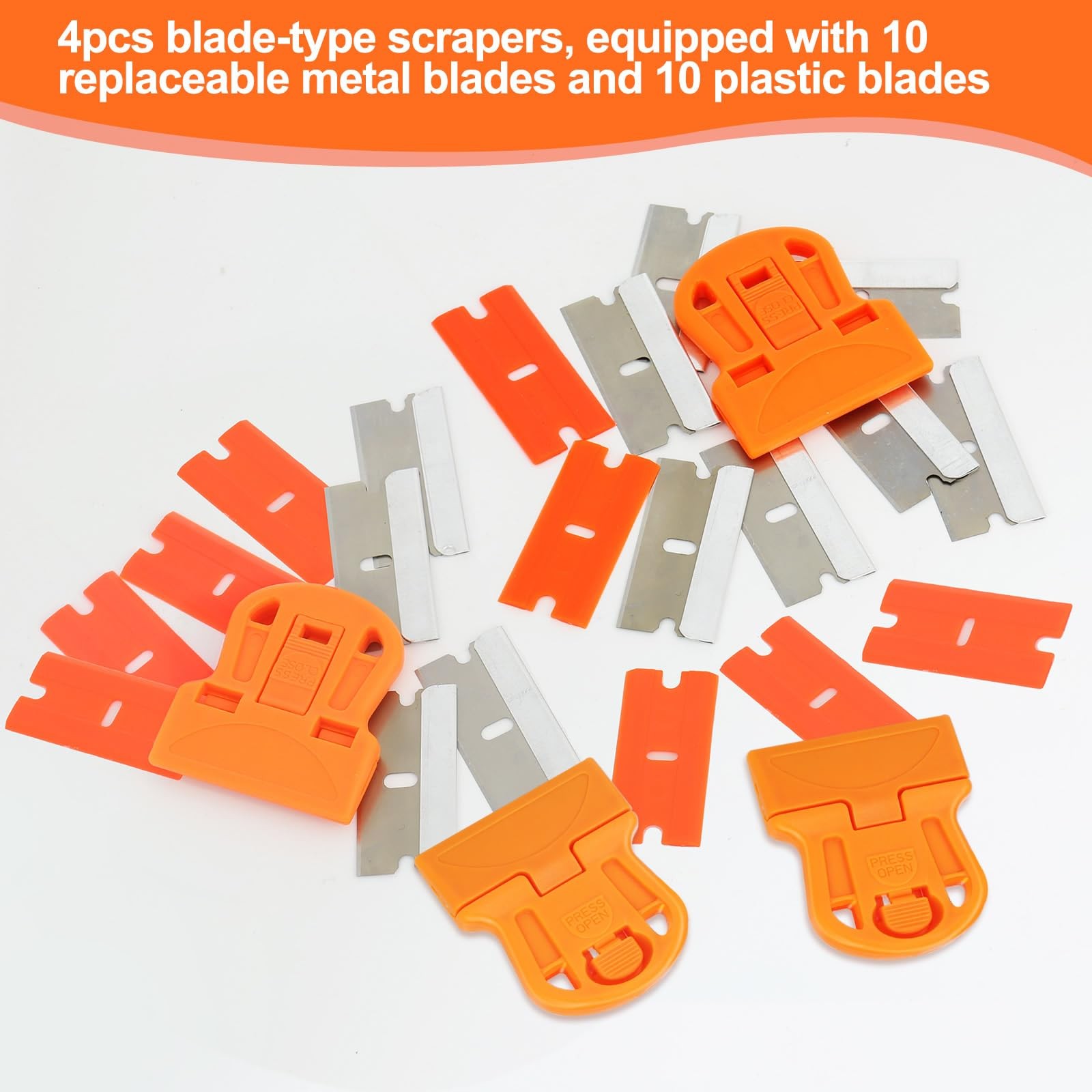 WEGAZ-4 Pcs Mini Plastic Razor Blade Scraper Tool-Suitable for Cleaning...