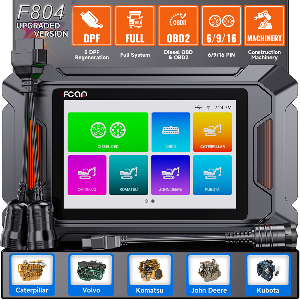 Commercial Heavy Duty Truck Scanner OBD2 DPF Regen for Komatsu,John Deere,Kubota