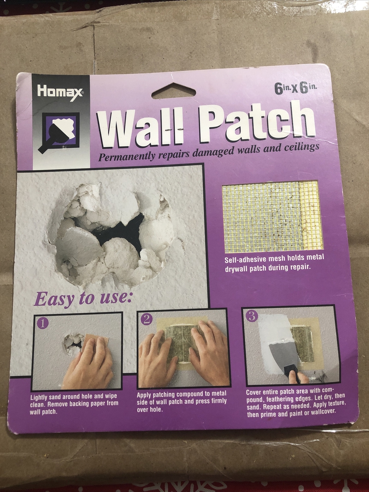 NEW HOMAX 5506 FIBERGLASS DRYWALL WALL PEEL STICK REPAIR PATCH 6 X 6 1594159