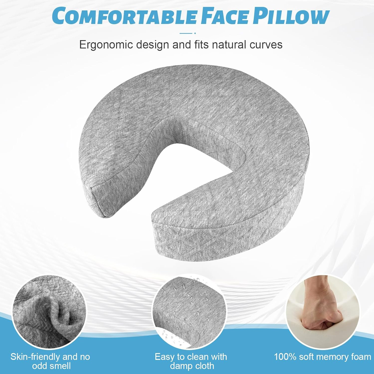 Adjustable Massage Headrest for Bed - Portable Face Cradle for Home & Spa