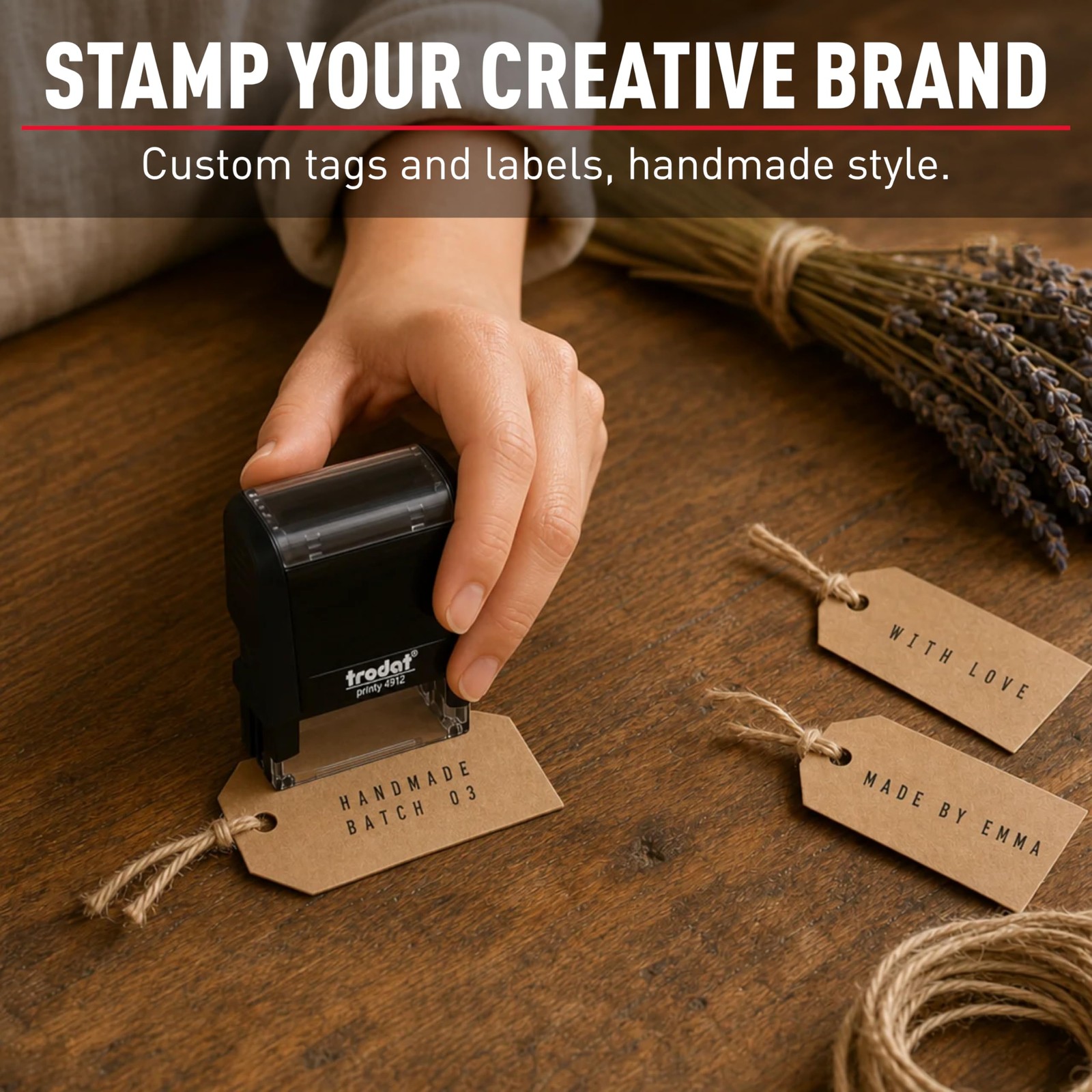 4912 Self Inking DIY 4 line Custom Rubber Stamp Kit Personalized for Name