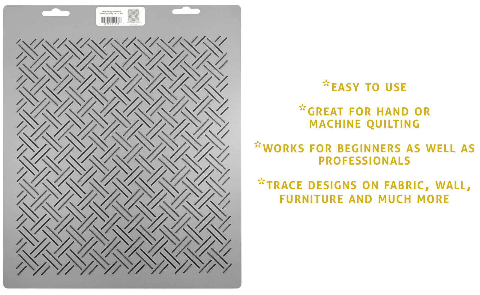 Quilting Stencil Woven Grid Quilt Pattern 0.5" Background Quilters Template
