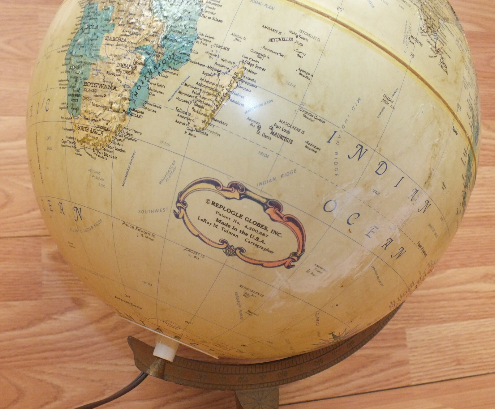 Replogle 12" Diameter World Premiere Series Electric Light Up Wired Globe