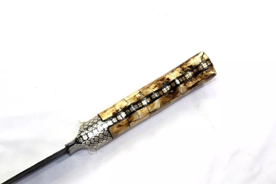 Salafa Sword Dagger Knife Silver Koftgiri Damascus Blade Handle D976