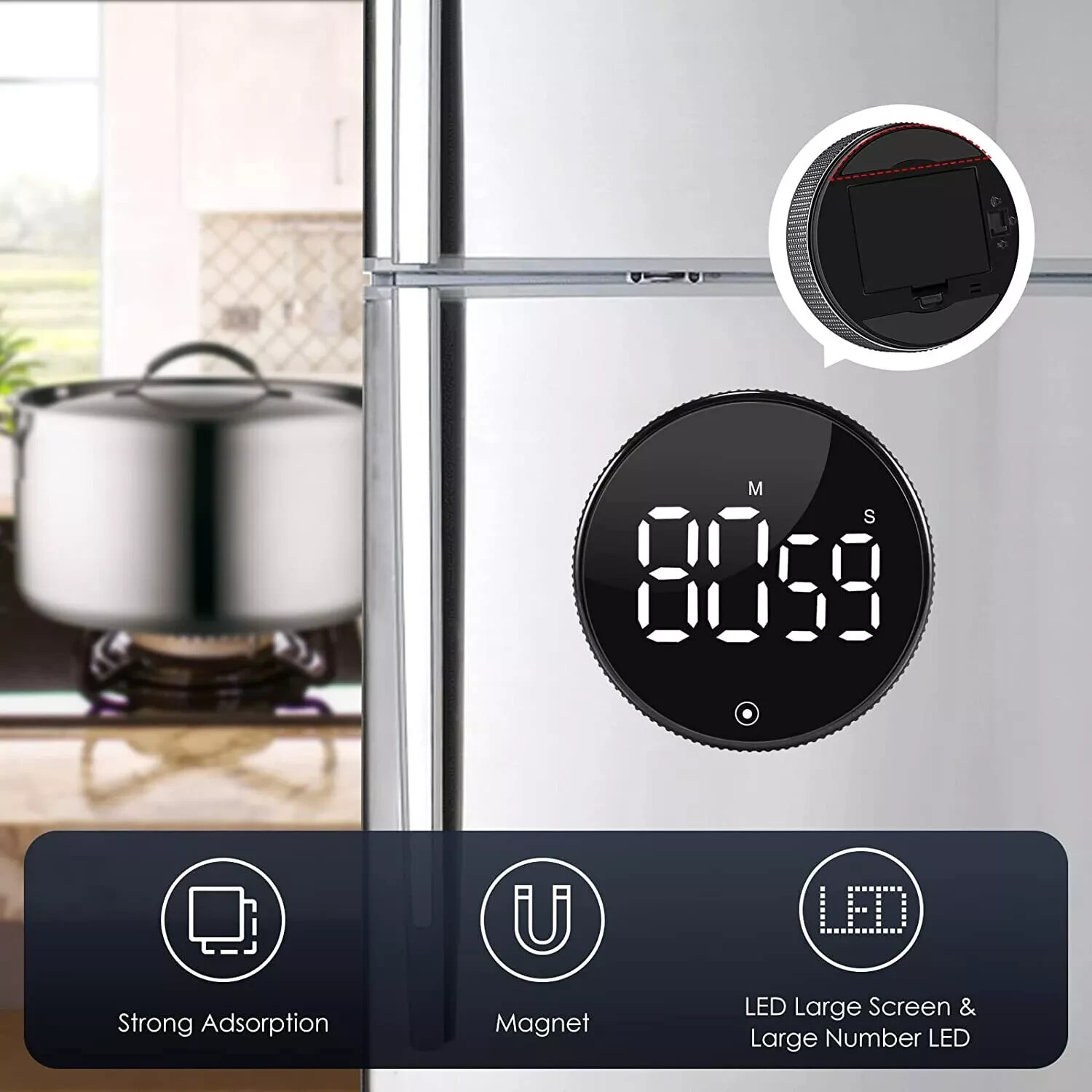 Large LCD Digital Kitchen Cooking Timer Count-Down Up Clock Loud Alarm Magnetic