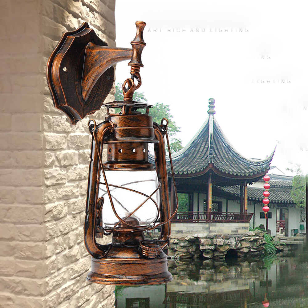 Wall Light Vintage Lantern Sconce Porch Hanging Lamp Fixture Outdoor Bronze NEW