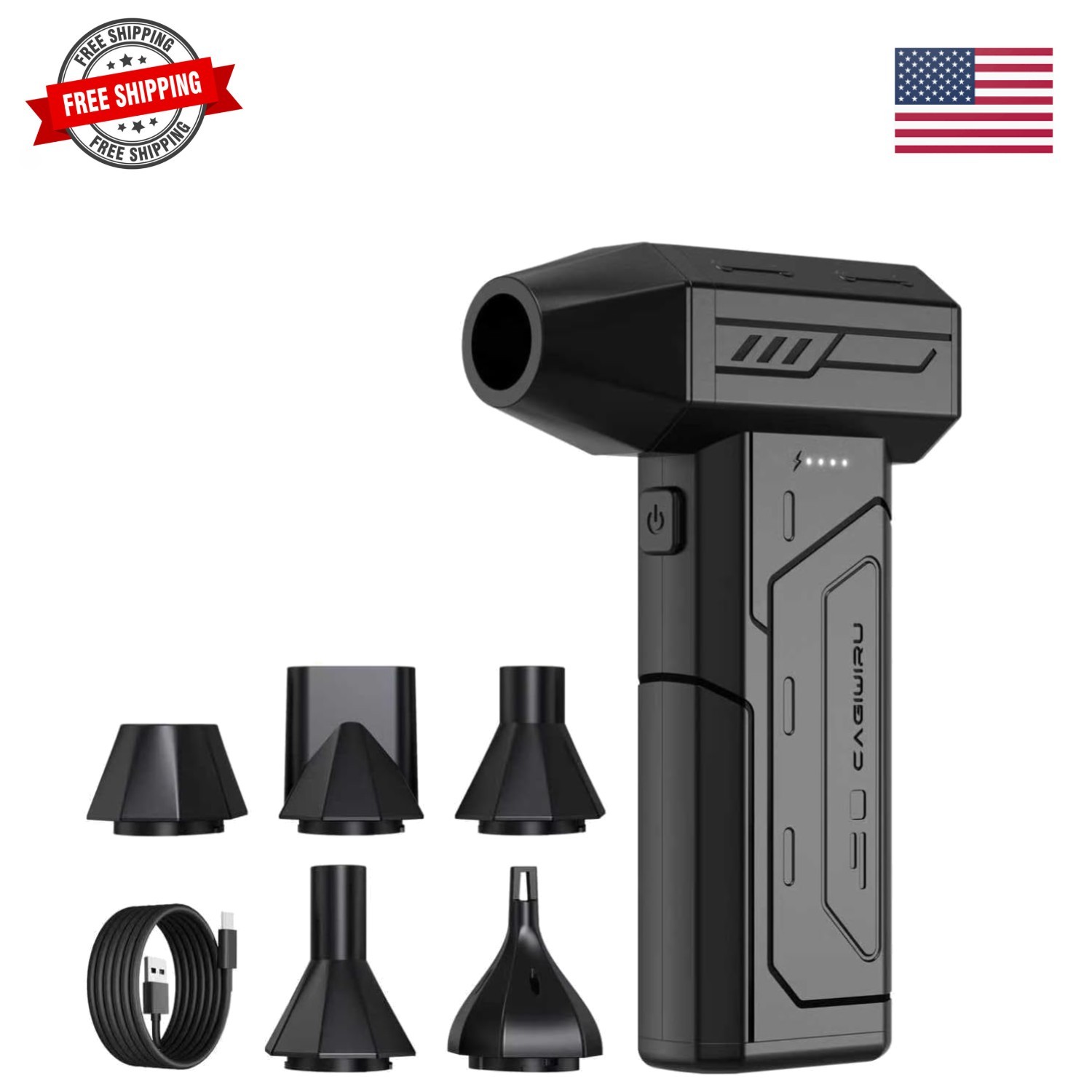 Compressed Air Duster,130000RPM Super Power Cordless Air Duster,Rechargeable ...