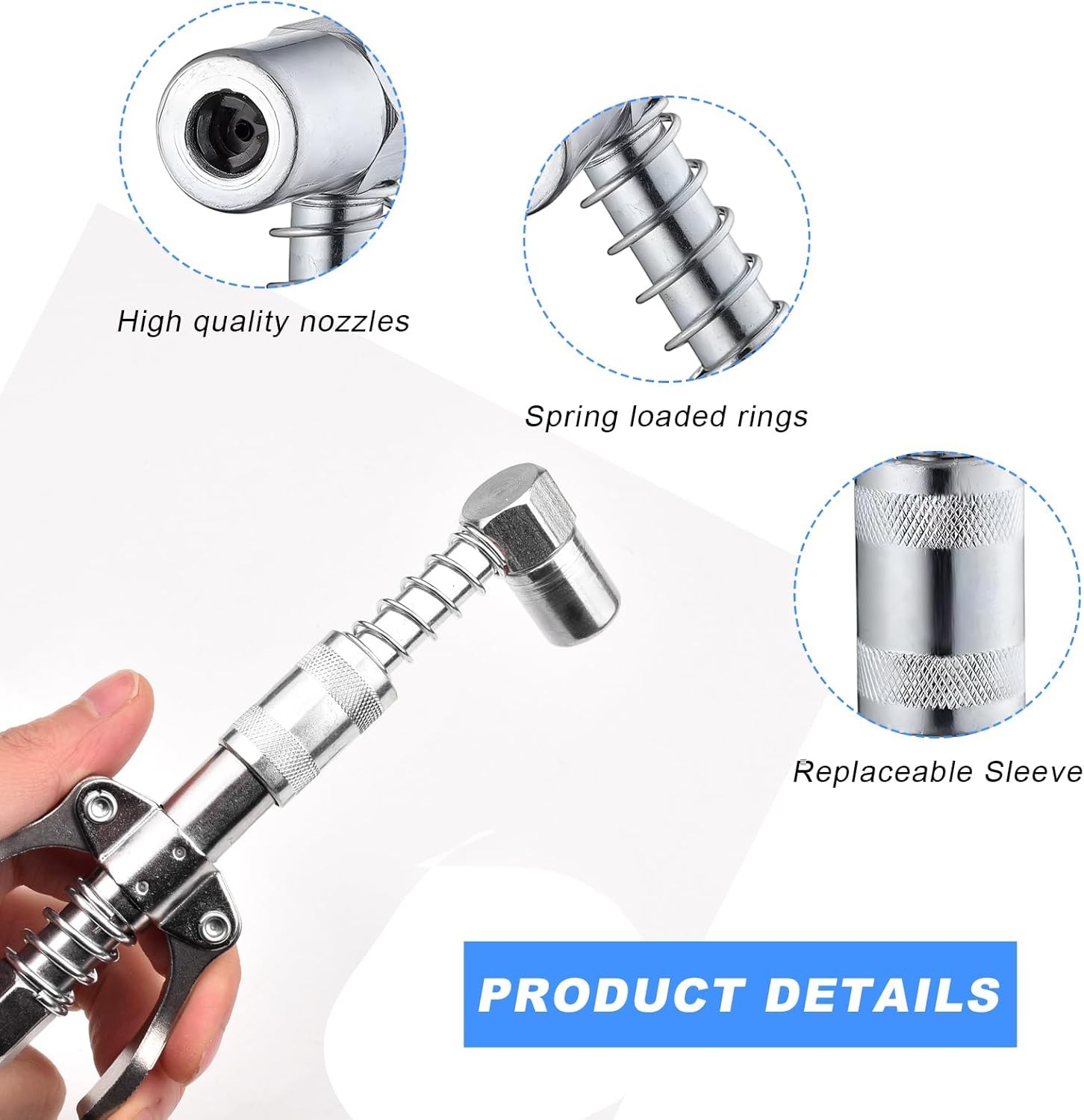 90 Degree Grease Coupler Adapter, Sturdy Steel Grease Coupler Adapter with Sleev