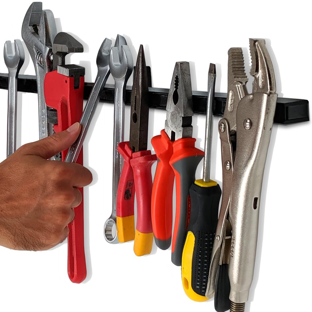 24" Heavy Duty Magnetic Tool Holder Wall Mount Strip Garage Organizer Rack