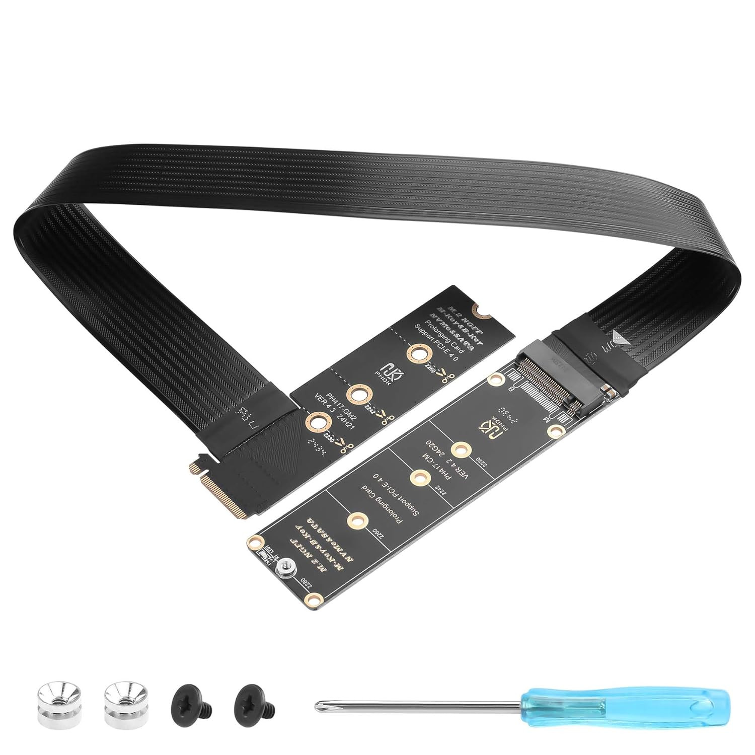 90 Degree NGFF M.2 M-Key NVME Extension Cable 40 CM Pcie 3.0/4.0 M.2 NVME/NGFF S