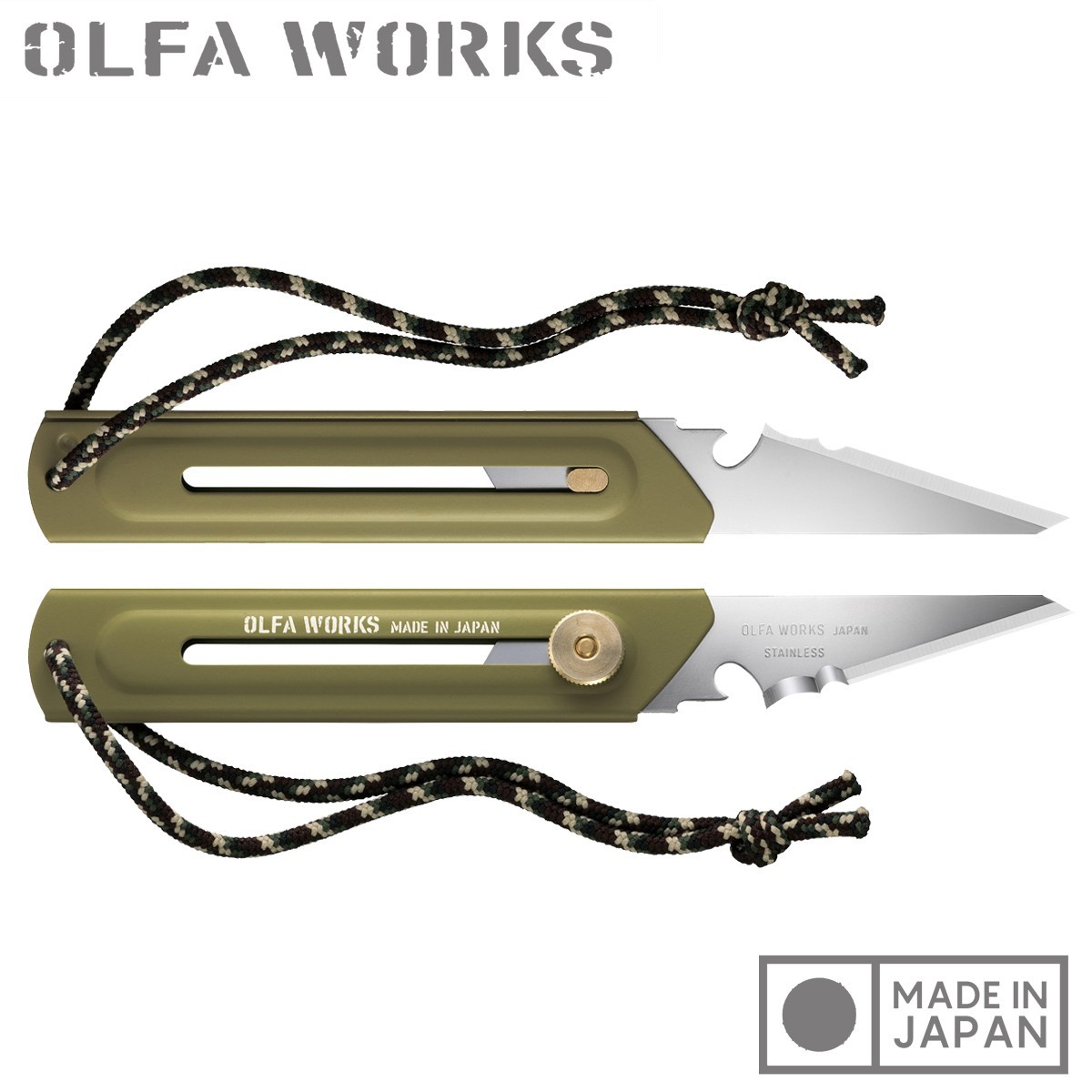 OLFA WORKS Utility Outdoor Camp Knife Stainless Steel Blade Made in Japan