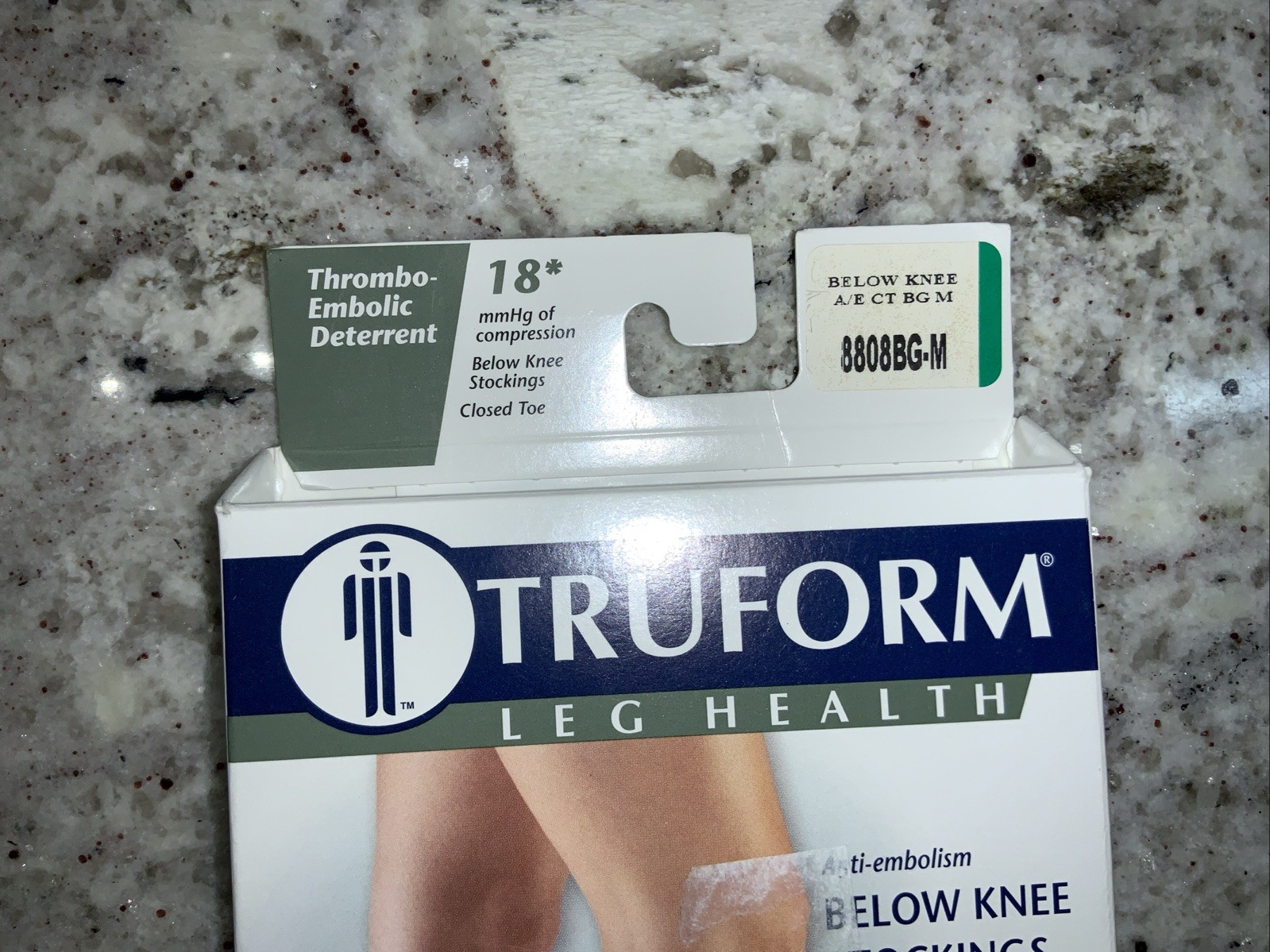 Truform Below Knee Thrombo Embolic Deterrent 18 mmHG Compression BEIGE Stocking