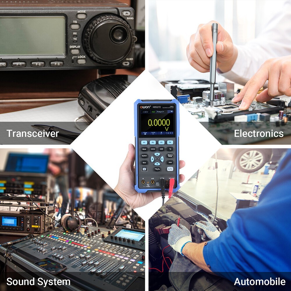 HDS272 2-in-1 Handheld Digital Oscilloscope Multimeter 2CH USB TypeC 70MHz Meter
