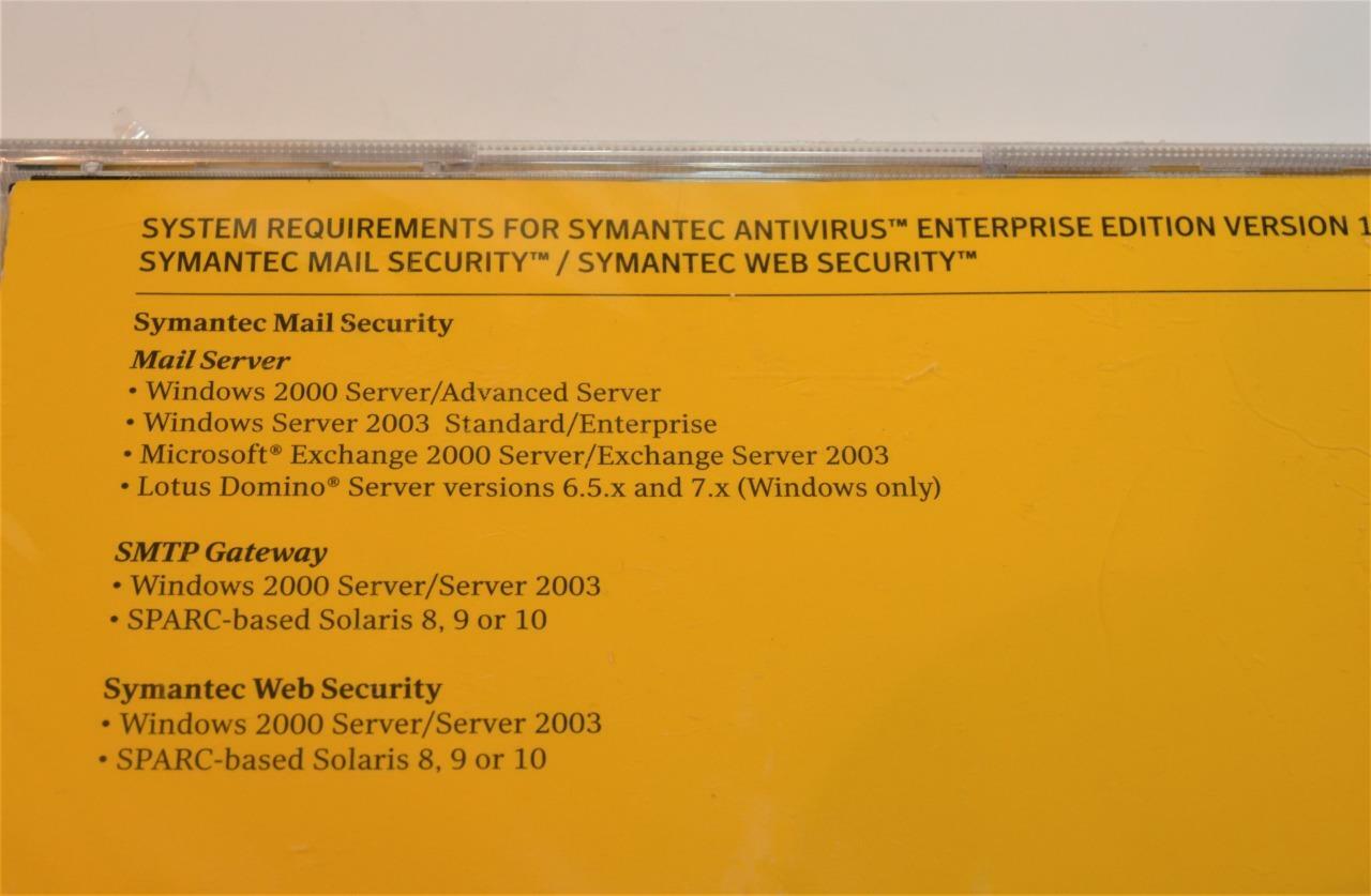 Symantec Antivirus Enterprise Edition Version 10.1 NEW SEALED