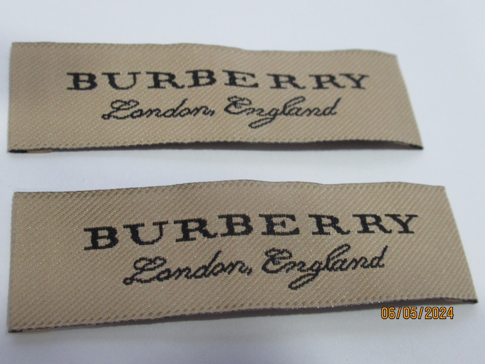 BURBERRY 2  Designer Tag LABEL Replacement Sewing Accessories LOT 2
