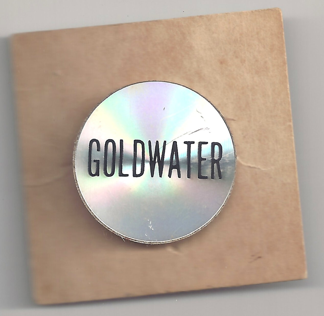Barry GOLDWATER Shiny Disc Pin on Original Card